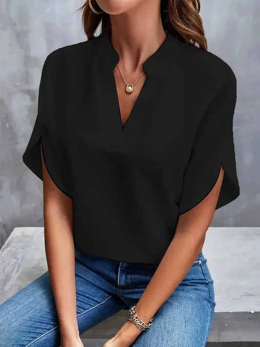 CM | Ortrud Luxe Elegante blusa de gasa para mujer