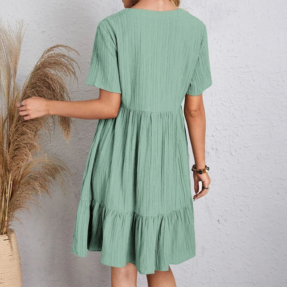 CM | Vestido corto bohemio con textura