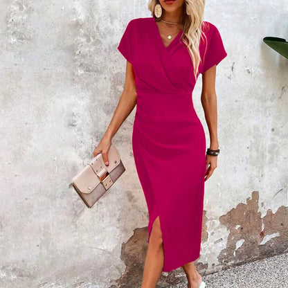 CM | Minivestido casual para mujer con escote en V