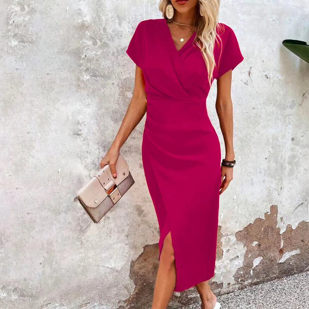 CM | Minivestido casual para mujer con escote en V