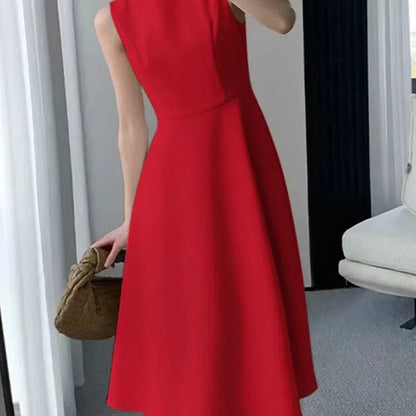 CM | ZANZEA Casual O-Cuello Tanque Vestido Midi Mujeres Elegante Verano Sundress