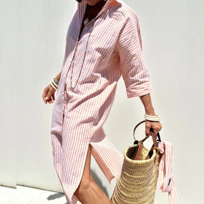 CM | Cómodo vestido midi a rayas