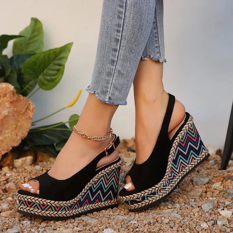 CM | Sandalias de cuña boho