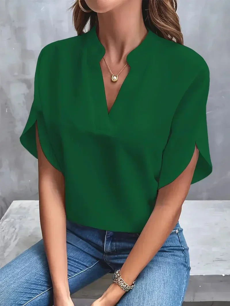 CM | Ortrud Luxe Elegante blusa de gasa para mujer