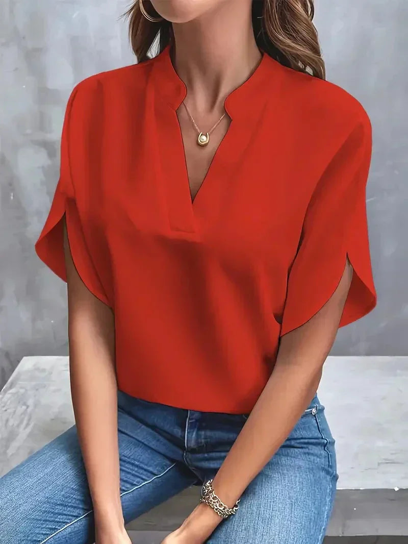 CM | Ortrud Luxe Elegante blusa de gasa para mujer