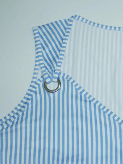 CM | Vestido corto de verano sin mangas con diseño de rayas