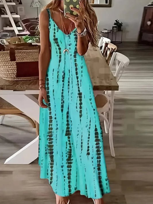 CM | maxi vestido de tirantes con cuello en V para mujer