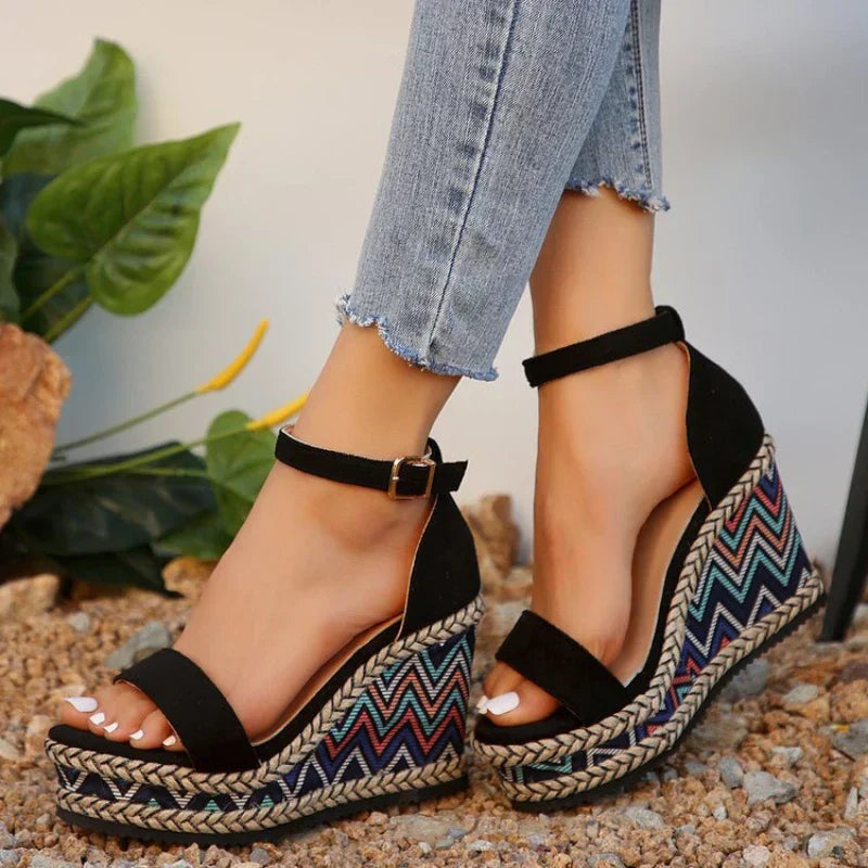 CM | Sandalias de cuña boho