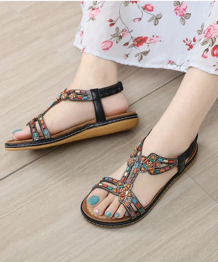 CM | Sandalias de brillantes con perlas