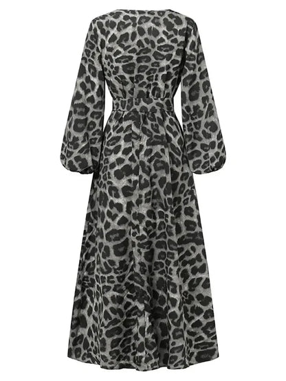 CM | Vestido largo con estampado de leopardo