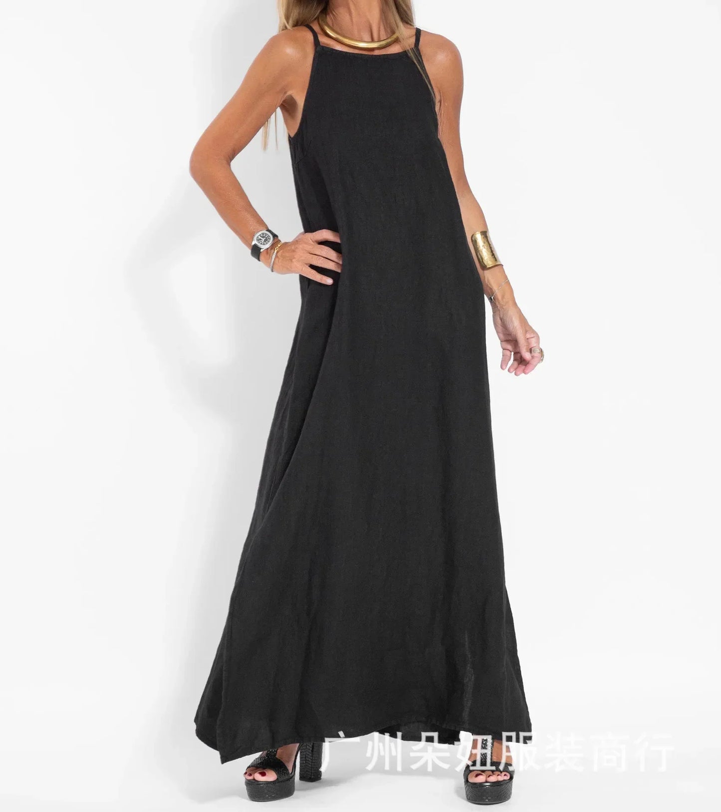 CM | Vestido maxi de verano con abertura lateral