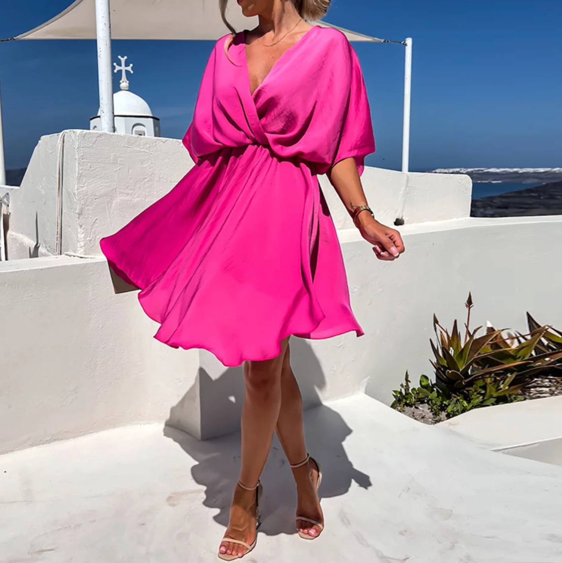 CM | Minivestido ancho de estilo veraniego y diseño moderno