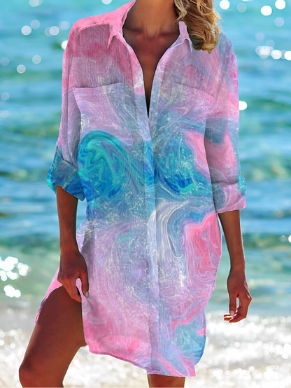 CM | Blusa con cierre de botones Blusa festiva para mujer