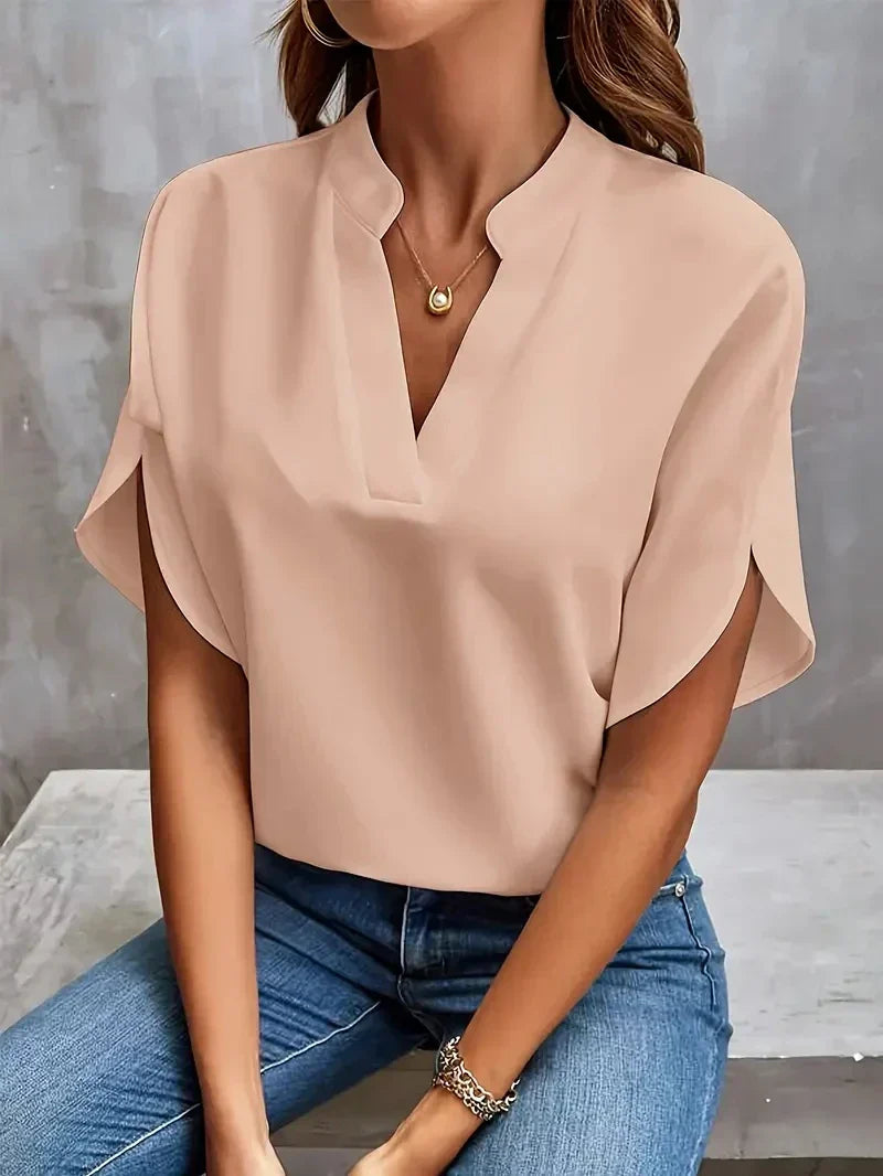 CM | Ortrud Luxe Elegante blusa de gasa para mujer