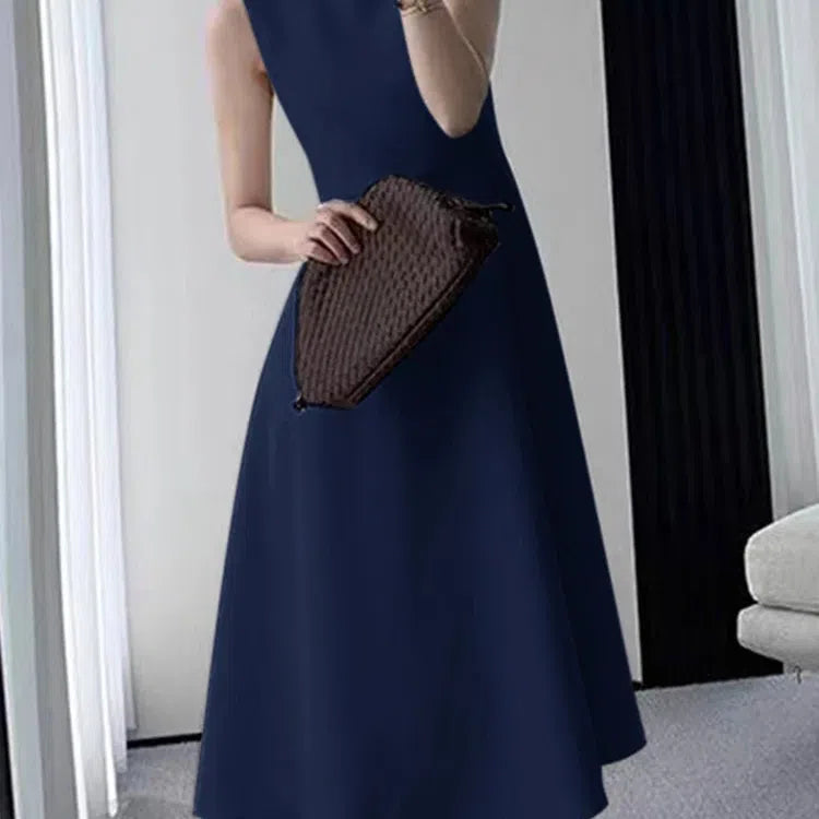 CM | ZANZEA Casual O-Cuello Tanque Vestido Midi Mujeres Elegante Verano Sundress