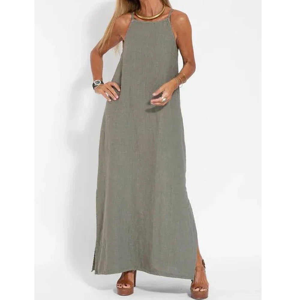 CM | Vestido maxi de verano con abertura lateral