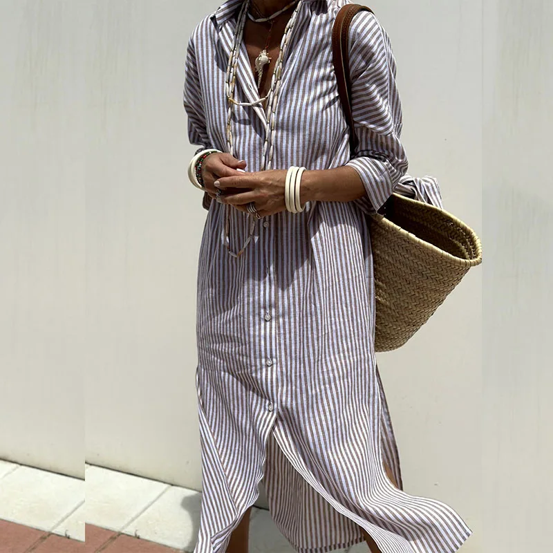 CM | Cómodo vestido midi a rayas