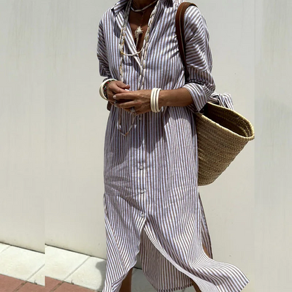 CM | Cómodo vestido midi a rayas