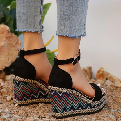 CM | Sandalias de cuña boho