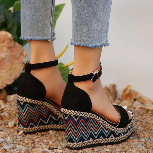 CM | Sandalias de cuña boho