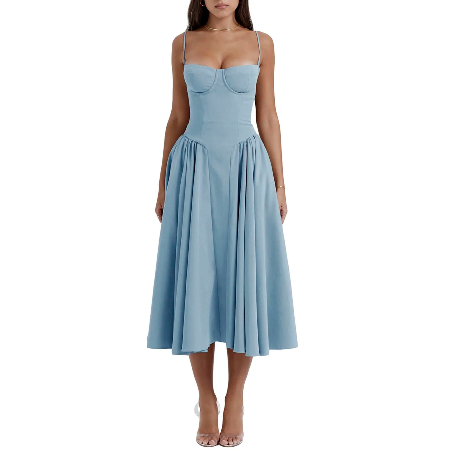 CM | Combhasaki Señoras Verano Vintage Sin Mangas A-Line Vestido Largo