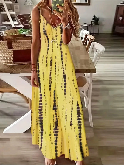 CM | maxi vestido de tirantes con cuello en V para mujer