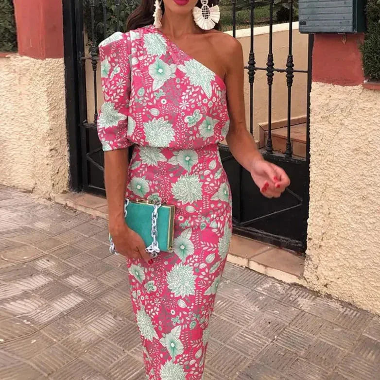 CM | Elegante maxi vestido estampado