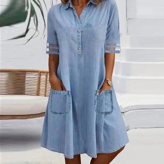 CM | Minivestido vaquero con bolsillos laterales