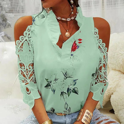 CM | Blusa con estampado floral y escote en V