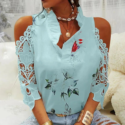 CM | Blusa con estampado floral y escote en V
