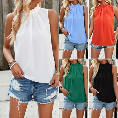 CM | Blusa plisada con cuello halterneck
