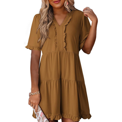 CM | Minivestido casual con cuello en V