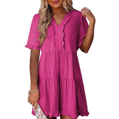 CM | Minivestido casual con cuello en V