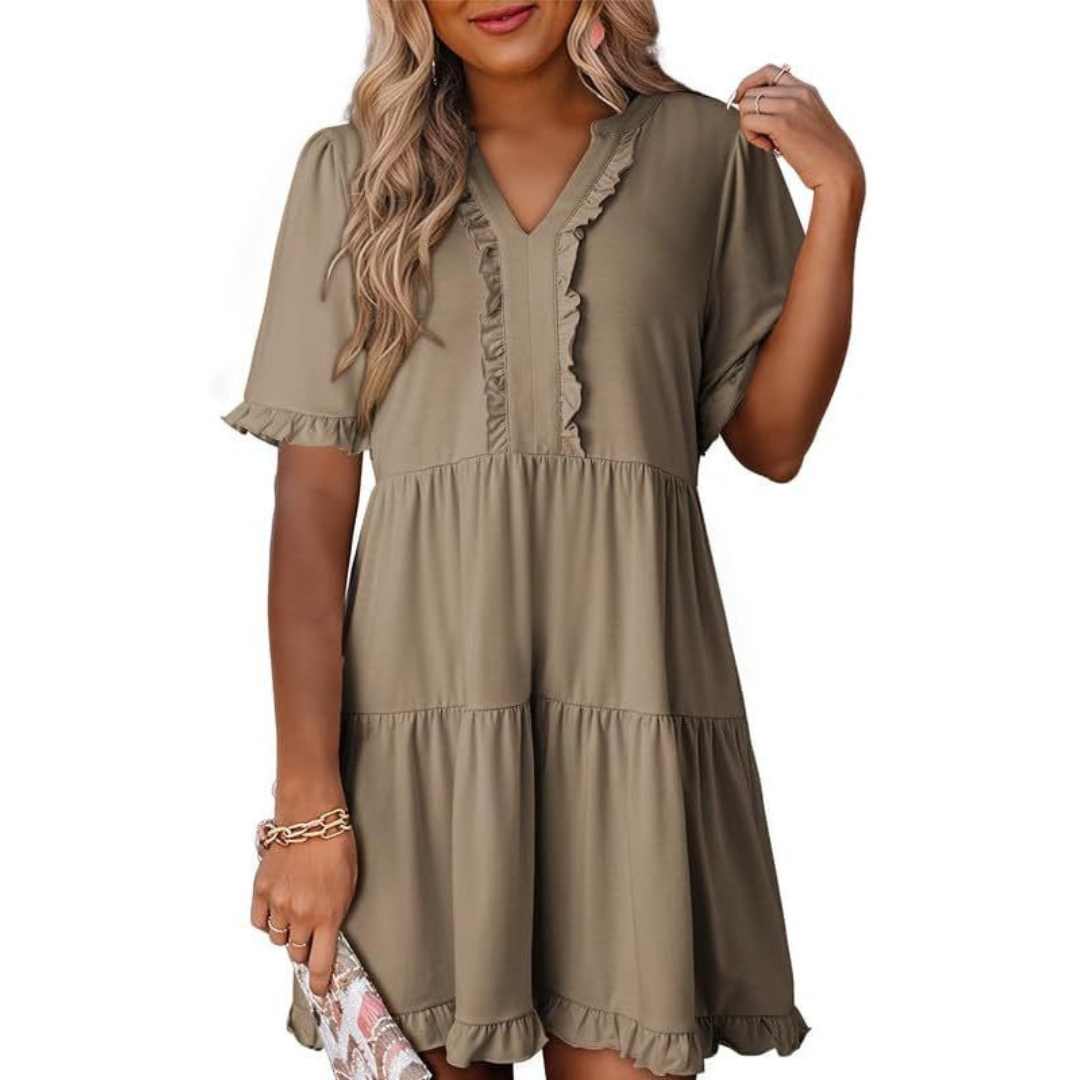 CM | Minivestido casual con cuello en V