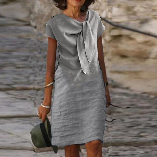 CM | Elegante mini vestido entallado con mangas cortas para mujer