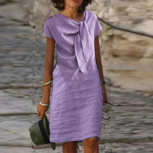 CM | Elegante mini vestido entallado con mangas cortas para mujer