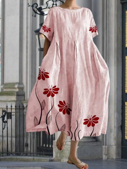 CM | Elegante vestido largo floral en material suave para el verano