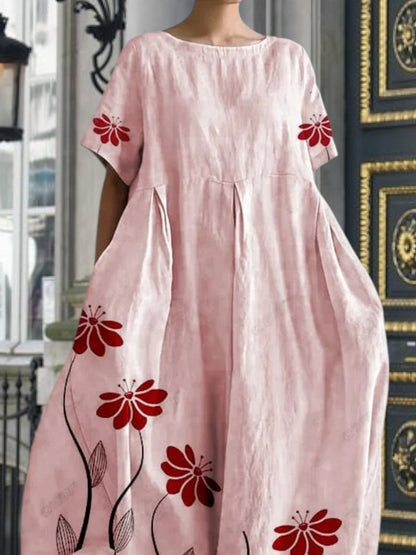 CM | Elegante vestido largo floral en material suave para el verano