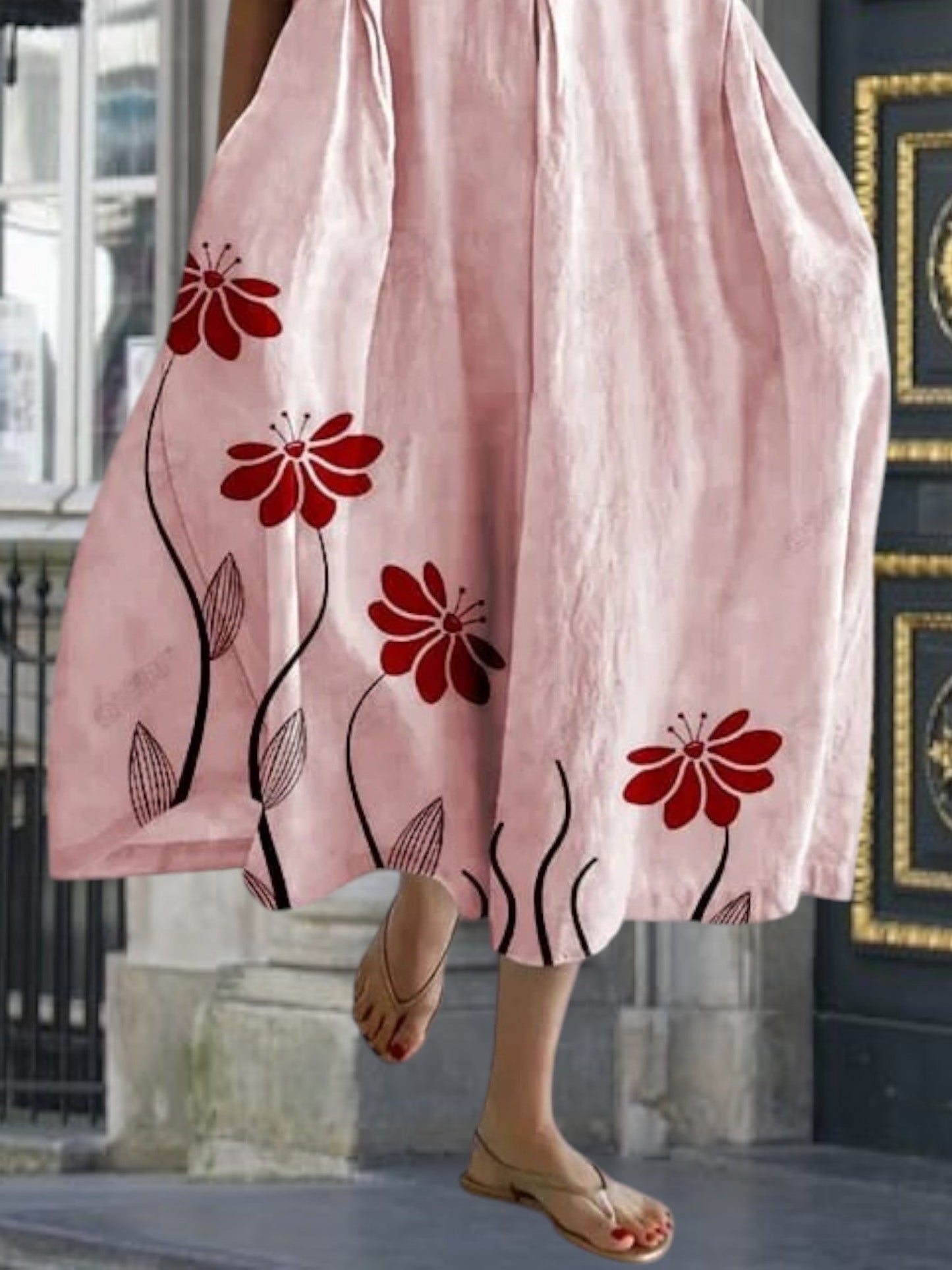 CM | Elegante vestido largo floral en material suave para el verano