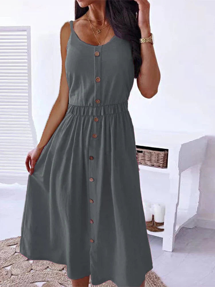 CM | 2024 Vintage Boho Fiesta Elegante Tejido Señoras Noche Vestido Midi