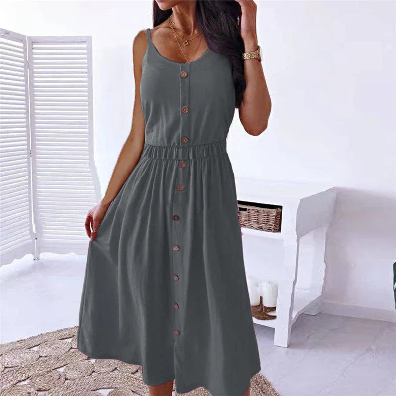 CM | 2024 Vintage Boho Fiesta Elegante Tejido Señoras Noche Vestido Midi