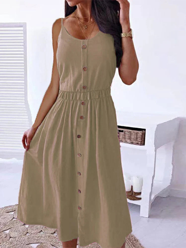 CM | 2024 Vintage Boho Fiesta Elegante Tejido Señoras Noche Vestido Midi