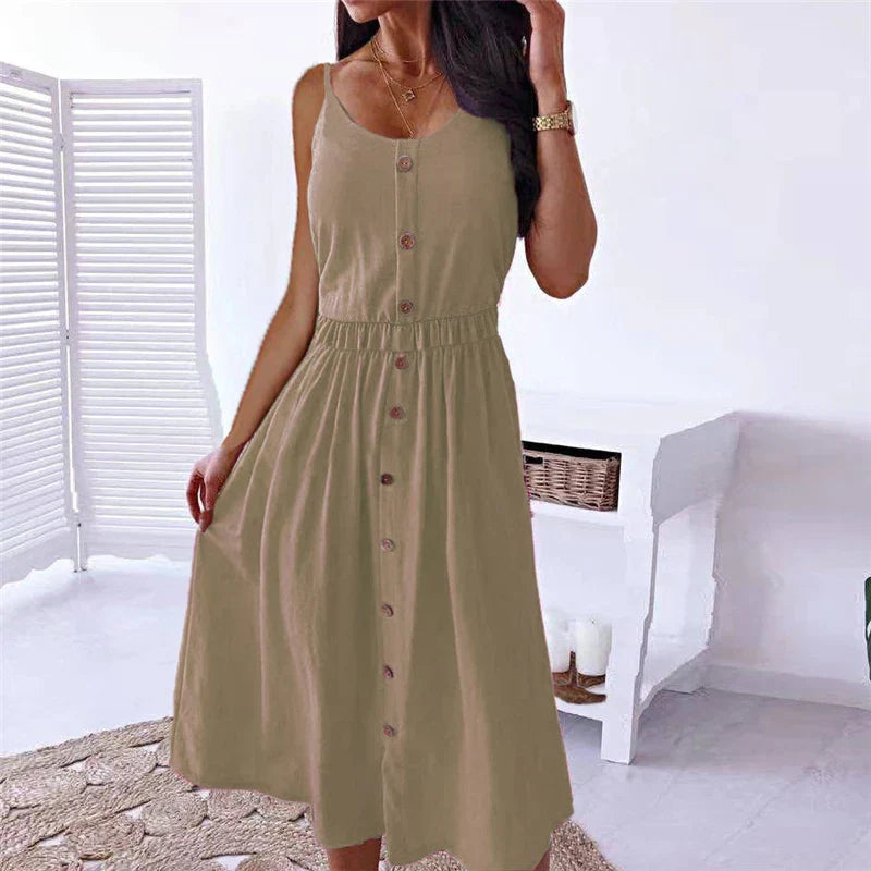 CM | 2024 Vintage Boho Fiesta Elegante Tejido Señoras Noche Vestido Midi