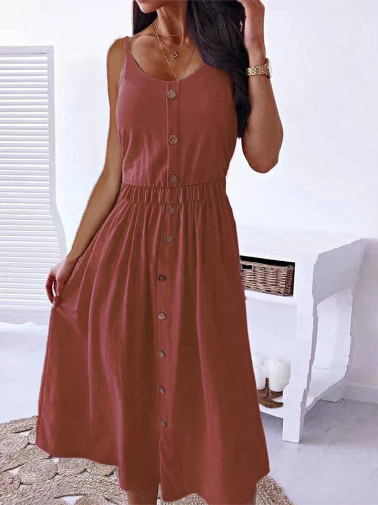 CM | 2024 Vintage Boho Fiesta Elegante Tejido Señoras Noche Vestido Midi