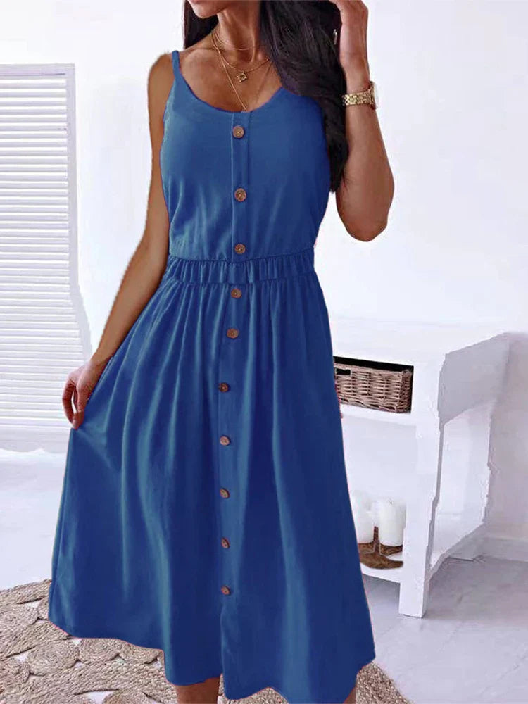 CM | 2024 Vintage Boho Fiesta Elegante Tejido Señoras Noche Vestido Midi