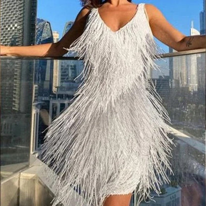 CM | Mini vestido de borlas Ideal para fiestas