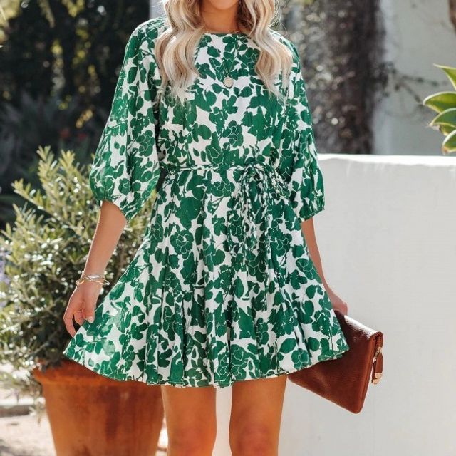CM | Mini vestido con mangas abullonadas YS10022