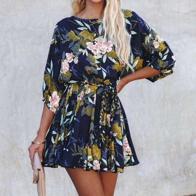 CM | Mini vestido con mangas abullonadas YS10022