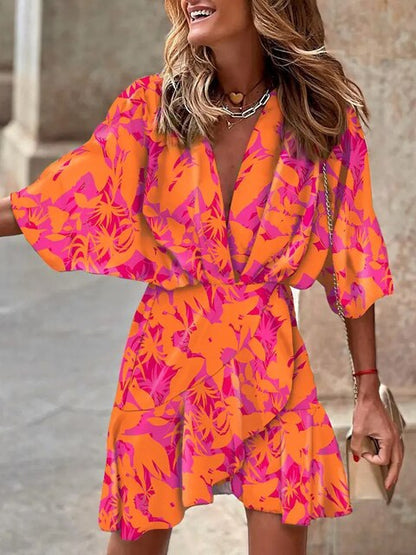 CM | Vestido corto con estampado fluido