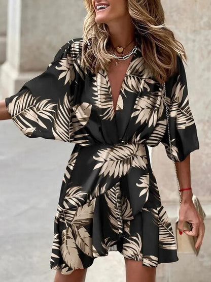 CM | Vestido corto con estampado fluido